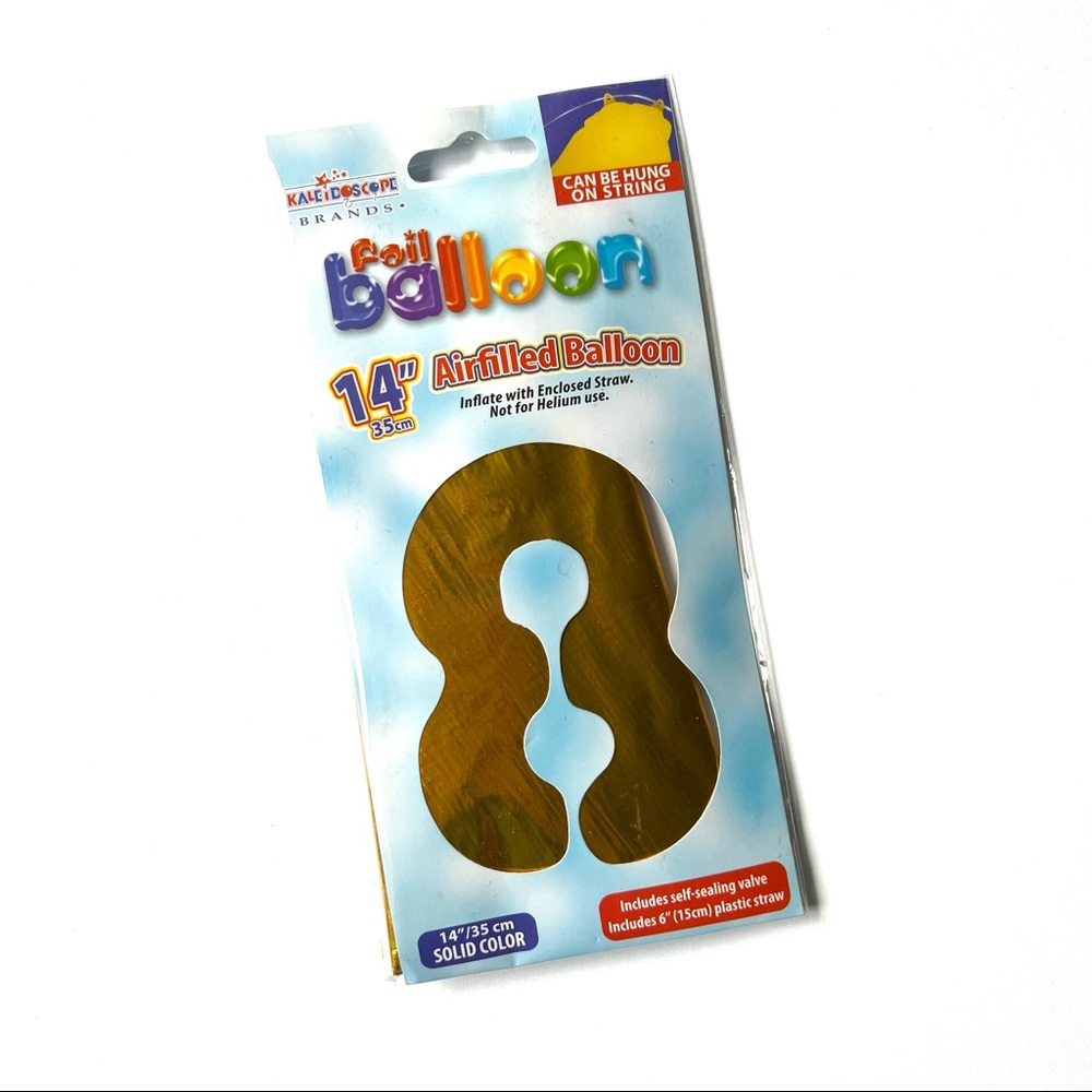 Gold Foil 8 Blow Up Balloon Kaleidoscope Brands 14 Inch Airfilled Balloon